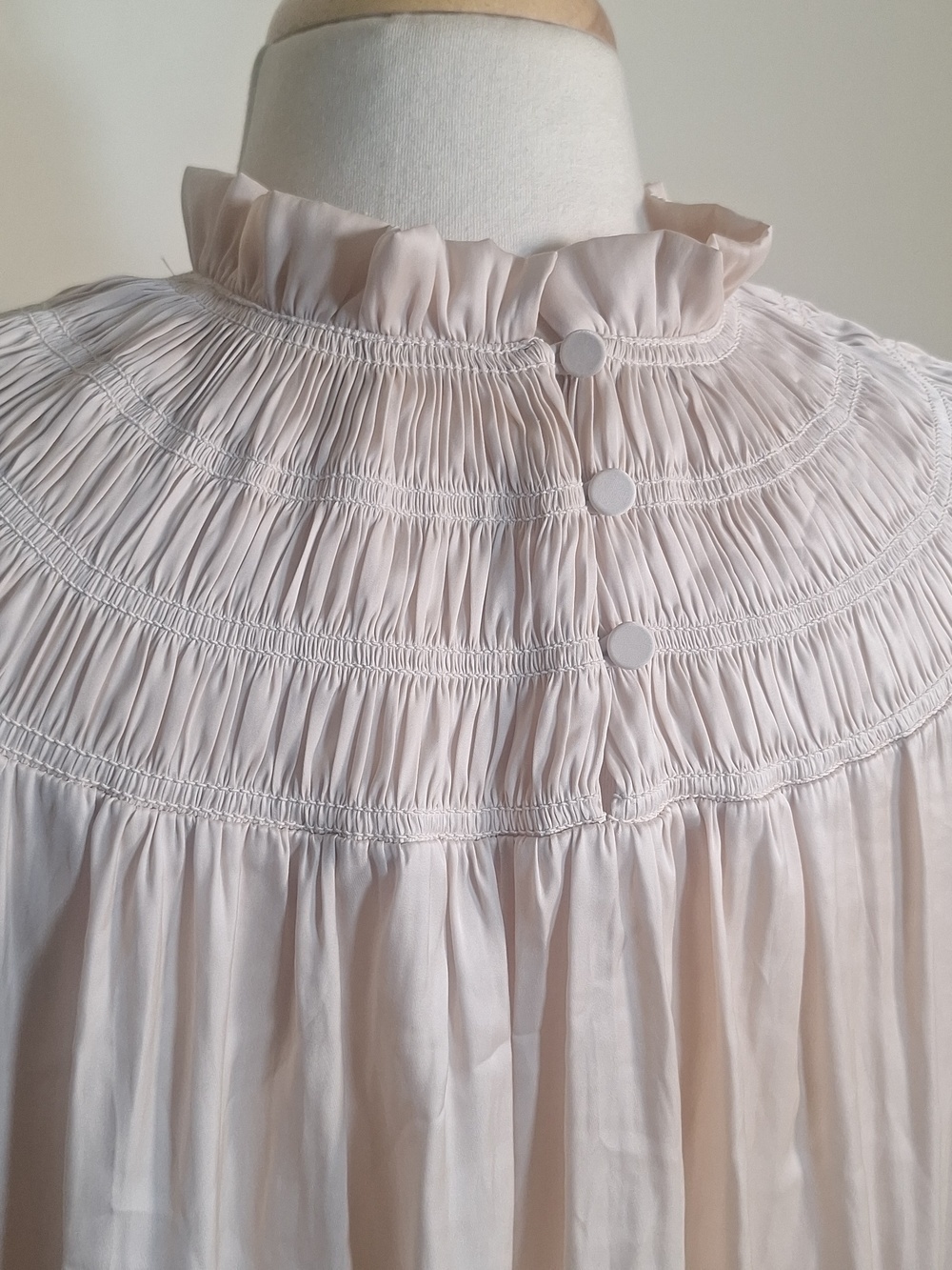 Frame Smocked High Neck Blouse Size XS - Picture 9 of 12